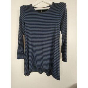 Match Point Women Striped 3/4 Sleeve Modal Blend Tunic Top Medium Stretch Casual